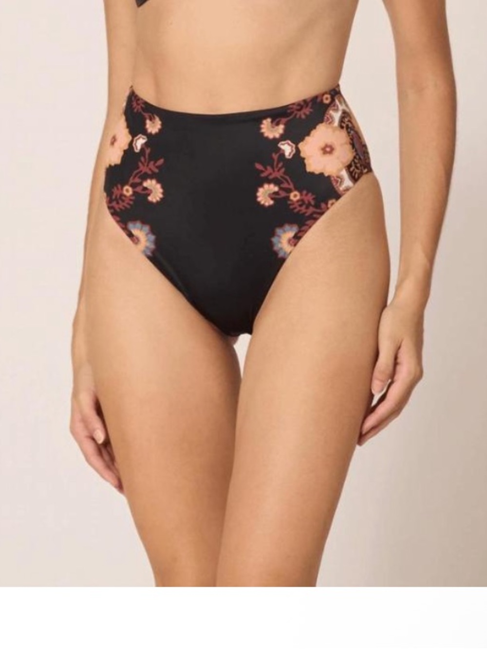Cleobella NWT Kimber Bikini Bottom Small Black Print High Waist